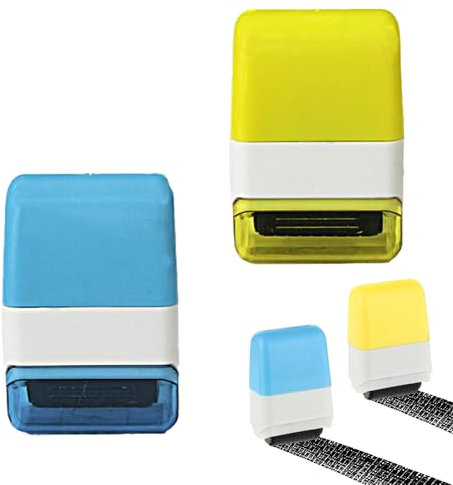2 Stück Datenschutz Rollstempel,Adressen Schwärzen,Datenschutzstempel,Rollstempel,Datenschutz Rollstempel Um Namen, Adressen Uvm Unkenntlich Zu Machen,Für Identität Privatsphären
