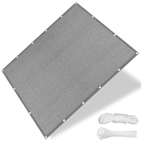 Toldo Vela de Sombra Rectangular 150 x 200 cm, Hdpe, Transpirable, Resistente, 98% Protección Rayos UV, Protector Solar Sombra de Patio para Jardin, Patio, Piscina, Gris Claro