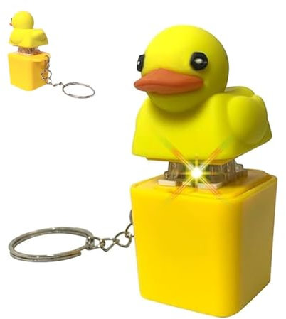Duckeys, Duck Fidget Toy, Duckeys Fidget Keycap for Stress Anxiety Relief with Colorful Lights, Duckies Keychain Fidget Toy That Quack for School Office Keycaps Anxietys Relief Toy