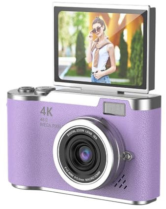Nuovo 4 k Ccd 8x Zoom Digitale Fotocamera Digitale Per Studente 48mp Fotografia Digitale Compatta I5y9 Camer 180 °flip Screen Camera Selfile