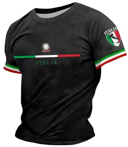 Generico Maglia Italia Calcio Uomo 2025 Sportswear T-Shirt Italiana Tshirt Giocatore Elasticizzato e Traspirante Maglie Giocatori Calcio Italiano Maglietta Italia Europeo Maglietta Nazionale Italiana