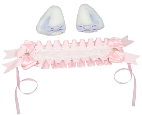 Ear Girl gerüschte Kopfbedeckung, Spitzenbesatz, Subkultur, Volant, Kopfbedeckung, Dienstmädchen, Kopfbedeckung, Schleifen, Stirnbänder