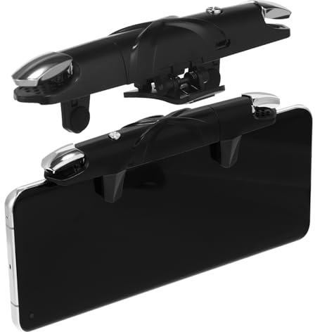 HOMSFOU 6 Finger Gaming Triggers Abs Phone Controller Attachment | 50mah Battery, Quick Shooter Response, Ergonomic Design for Gaming on Mobile Devices