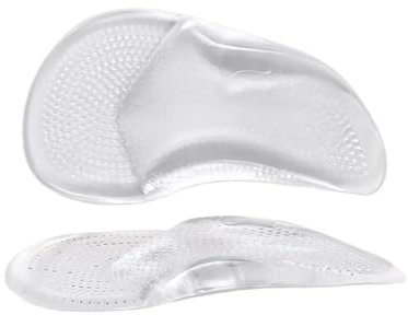 Solette ortopediche in gel di silicone per scarpe da donna per piedi piatti, supporto per arco plantare, per alleviare il dolore e alleviare il dolore (trasparente, S (35-40) da donna