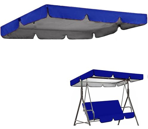 Generisch Hollywoodschaukel Dachbezug, Oxford-Tuch Ersatzdach Hollywoodschaukel Wasserdicht, Universal Dach für Hollywoodschaukel, Uv-Schutz Sonnendach,Blau,164x114x15cm