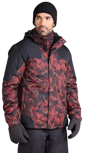 Mountain Warehouse Shadow Mens Printed Ski Jacket - Snowproof, Extra Warmth, Fleece Lined, Adjustable Hem, Cuff & Hood - Ideal Warm Clothing for Holidays