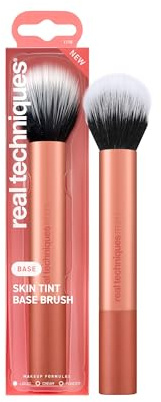 Real Techniques Skin Tint Base Brush, Flüssig-Make-up-Pinsel für getönte Tagescreme und Feuchtigkeitscreme, streifenfreies Verblenden, ultraweiche Borsten, tierversuchsfrei, 1 Stück