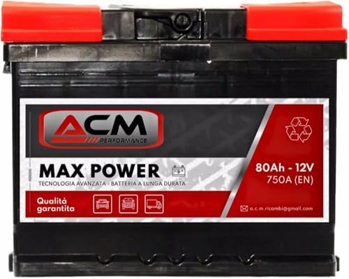 batteria auto 80 ah l3 750a spunto - positivo dx - produzione ita
