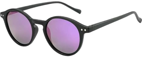 ZFBDFC Occhiali da Sole Polarizzati Circolari retrò Uomo Donna Rotondi Vintage Piccoli Uv400-015 Viola Specchiato