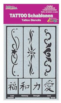 Kreul 62144 - Tattoo Schablone Sonne, Blumen, Schmetterling, Mottoparty, Karneval