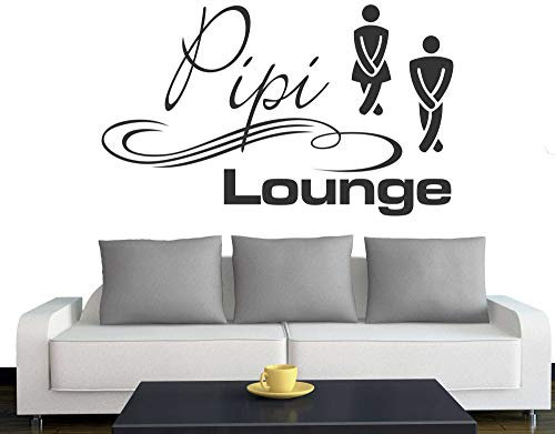 A025 Tür-/Wandtattoo Pipi Lounge 30cm x 18cm schwarz (in 40 Farben und 4 Größen)
