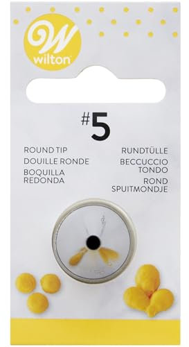 Wilton Douille à Pâtisserie #5 Ronde, Douille Professionnelle Métallique Buse de Glaçage Réutilisable pour la Décoration de Gateaux, Muffins et de Cupcakes