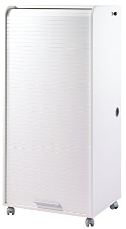 SIMMOB Armoire Informatique Blanche à roulettes 2 Tiroirs L 65.2 H 139.9 P 53.1 cm - Blanc