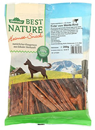 Dehner Best Nature Hundesnack, hochwertiges Leckerli, Kausnack für Hunde, Rindereuter, 200 g