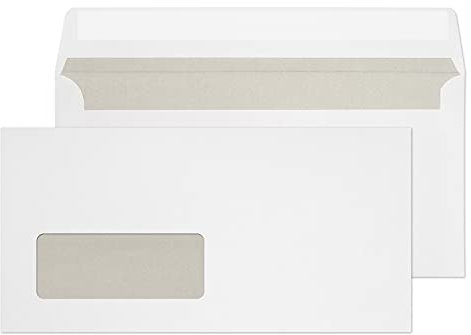 Blake Purely Everyday 12774 Briefumschläge Selbstklebend Weiß Deutsche Fenster DL 110 x 220 mm - 80g/m² | 1000 Stück