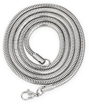 Fly Style Schlangenkette Edelstahl silber - Halskette Herren Damen | 0.9mm I 1.2mm I 2mm I 3.2mm - 41-76cm