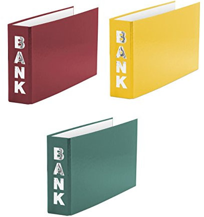 3 Bankordner / 140x250mm / für Kontoauszüge / Farbe: je 1x gelb, rot, grün