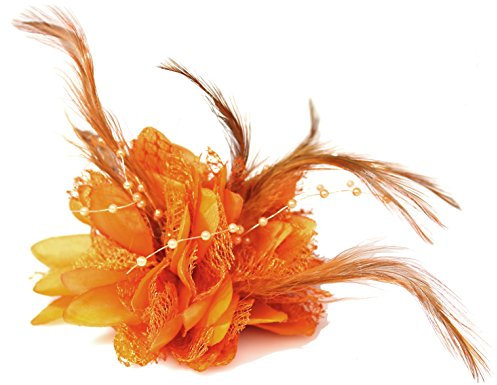 Blumen-Feder-Perlen Corsage-Haarclips Fascinator Haarband und Haarnadel