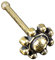 viva-adorno® 0,8mm Nasen Stecker Nasenpiercing Messing Vintage Antik Style Blume Blüte Verschiedene Desgins Z493.D3