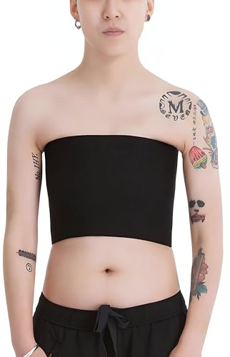 BaronHong Tomboy Trans Lesbische trägerlose Plus Size Chest Binder Top mit 20 cm Gummiband