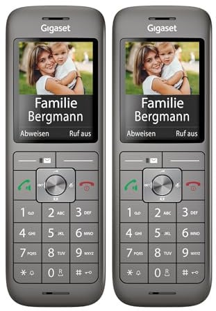Gigaset CL660HX DUO - 2 design DECT-Mobilteil mit Ladeschale - Fritzbox-kompatibel - hochwertiges Schnurloses Telefon für Router und DECT-Basis, anthrazit-metallic [Deutsche Version][Ohne Basis]