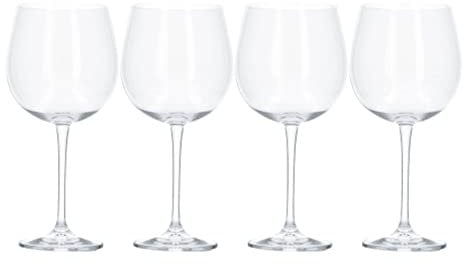MIKASA Julie Luxury Lead Free Crystal Copa Gin Balloon Glasses, 665 ml, Clear, Set of 4