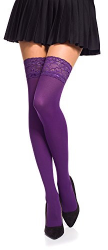 Romartex, calze autoreggenti opache en microfibre 40 deniers, XL, violet