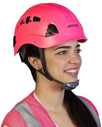 PPE by JORESTECH ANSI Z89.1-14 Casque de travail en hauteur et de sauvetage en ABS ventilé avec cliquet réglable suspension à 6 points (rose)