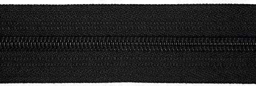 Jajasio Endlosreißverschluss mit Zipper 3mm (Nonlock), 5 Meter, Reißverschluss endlos Auswahl aus 40 Farben/Farbe: 89 – schwarz
