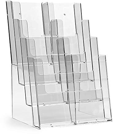 8 4C230 Stück taymar Tisch-Prospektständer, DIN Lang (DL), 4 Etagen, transparent