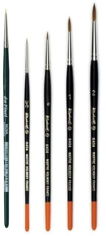Pinceau Raphael Series 8404,kolinsky Rouge Sable Pinceau,Set 4 pcs,Taille 5/0 0, 1, 2 (Raphael France) et Da Vinci Serie 1570