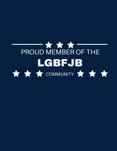 NOTEBOOK: LGBFJB Notebook in Navy White- 100 Pages - Large 8.5 x 11 Paperback
