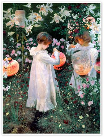 Nelke, Lilie, Rose Poster von John Singer Sargent 30 x 40 cm Grün Wandbilder Wanddeko
