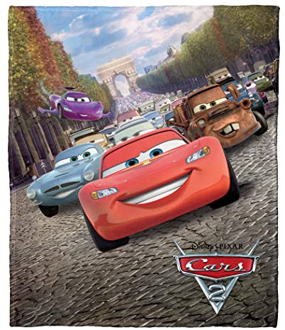 Northwest Disney Pixar's Cars Silk Touch Überwurfdecke, 127 x 152,4 cm, Cars Ralley Poster