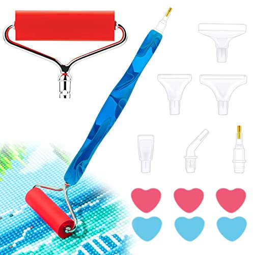 Sonsage Painting Resin Pen Only Dunkelblau 5D Ergonomic Diamond Art Roller Zubehör und Werkzeuge Set Dots Round Square Drill Wax Pens Holder Supplies