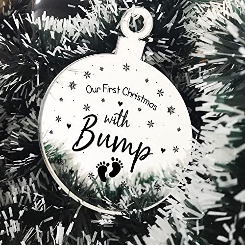 First Christmas With Bump Acrylic Decoration Christmas Tree Baubles Mum To Be
