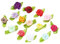 100 Stk Mini Künstliche Blumen Rosen Köpfe,Schleifen Rosen mit Blatt,Rosen Blumenköpfe Blütenköpfe zum Basteln,Blumen-Applikationen,Streudeko für DIY Basteln Garland Scrapbooking Haarschmuck,Bunt