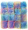 16 Stück Kunstfell Pompon Bommel,Faux Fuchspelz Fellbommel mit elastischer Schlaufe Pom Flauschig Plüsch Bälle Set zum Basteln für Mützen Tasche Schals Schlüsselanhänger Dekoration Zubehör,Bunter
