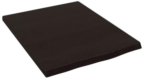 vidaXL Étagère Murale, Dessus de Table avec Bord Vivant, Tablette Suspendue Flottante, Rustique, Gris Foncé Bois Chêne Massif Traité
