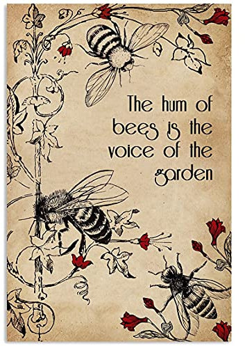 The Hum of Bees,12 * 8 Inches Vintage Funny Poster Wall Decor Art Gift Retro Picture Metal Sign