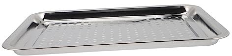 BESTonZON Bbq-grillpfanne Metall Tablett & Organisatoren Tragbarer Campinggrill Fischgrillpfanne Backformen Aus Stahl Backform Flach Bbq-tool Mit Löchern Rostfreier Stahl Undichte Festplatte