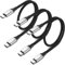 Cable USB C 30cm, Pack de 3 PD 60W Corto de Carga Rápida y Datos, Nylon Tipo C para iPhone 15 Pro Max, Huawei, Samsung Galaxy, Xiaomi, Google (USB 2.0) - Negro