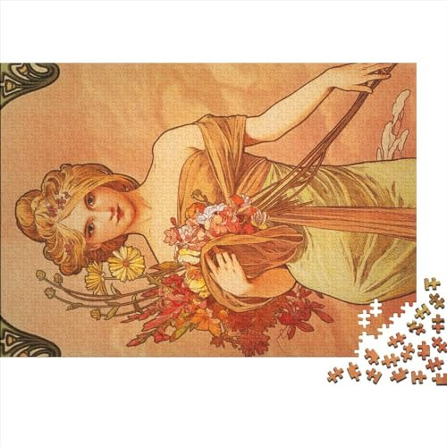 Alphonse Maria Mucha Gemälde Puzzles 1000 Teile Für Erwachsene Teenager, Weltberühmte Gemälde Hölzernes Puzzle Für Familienspiel, Kunst Puzzle 1000pcs