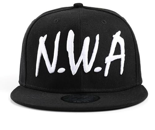 KCHYCV Männer und Frauen forSnapback Sport Baseball Cap Vintage Black NWA Letter Hip-Hop Hut