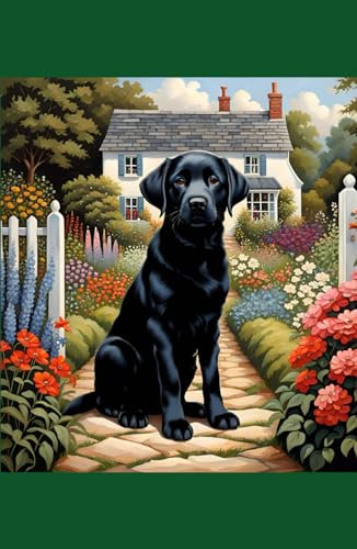A5 Black Labrador Diary and Notebook 2024: Colour interior