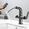 Robinets, mitigeurs de lavabo avec douchette extractible, robinets de lavabo de salle de bain à affichage numérique, robinet de lavabo d'eau chaude et froide en laiton/gris