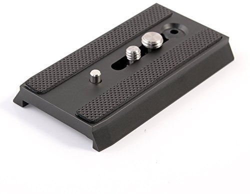 FOTGA 501PL Quick Release Plate with 1/4-20 & 3/8-16 Screw for Manfrotto MVH500AH MVH400AH 503HDV 701HDV MH055M0-Q5 for 501, 503 & NG Tripod Heads, RC5 Quick Release QR System, Replaces #34 33PL