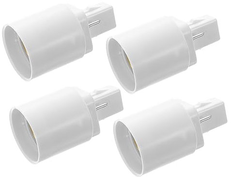 HOMSFOU 4 Stück g24d Konversionslampenkopf Steckeradapter Lichtkonverter Lampensockelkonverter leichte Basis Adapter für Lichtsteckdosen Lampenhalter Produkt Die Glühbirne e27 Weiß