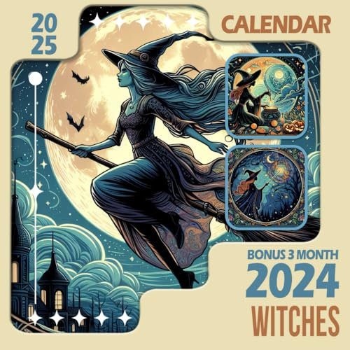 Witches Calendar 2025: From October 2024 to December 2025, Including Bonus 3 Months 2024 with Photography of Whimsical Witches, Perfect for Organizing and Planning