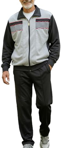 Herbold Sportswear Herren Trainingsanzug Jogginganzug Freizeitanzug - Hose und Jacke, mit Biesennaht u. modischer Kontrast-Look